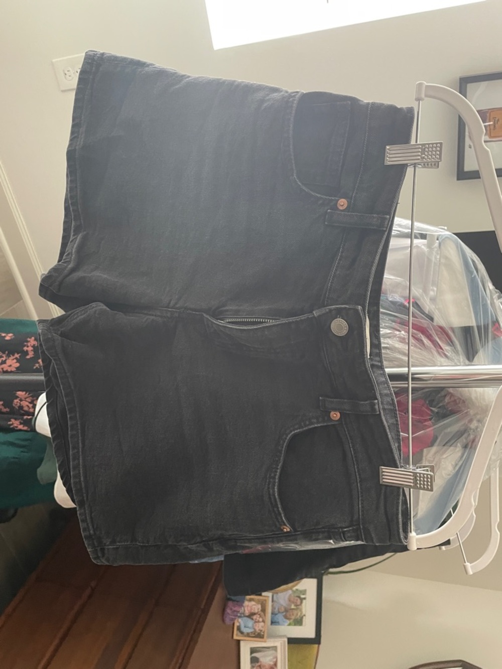 H&M Black Denim Shortie Shorts